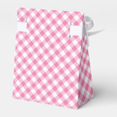 Retro Gingham Fuchsia Roze Bedankdoosjes (Achterkant)