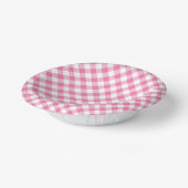 Retro Gingham Fuchsia Roze Papieren Kommen (Gebogen)