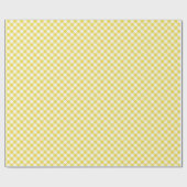 Retro Gingham Goudgeel Cadeaupapier (Vlak)