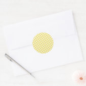 Retro Gingham Goudgeel Ronde Sticker (Envelop)