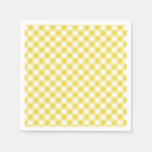 Retro Gingham Goudgeel Servet