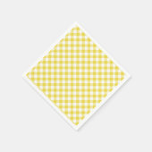 Retro Gingham Goudgeel Servet (Hoek)