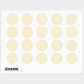 Retro Gingham Kanariegeel Ronde Sticker (Vel)