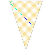 Retro Gingham Kanariegeel Vlaggetjes (Derde vlag)