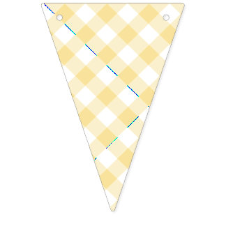 Retro Gingham Kanariegeel Vlaggetjes