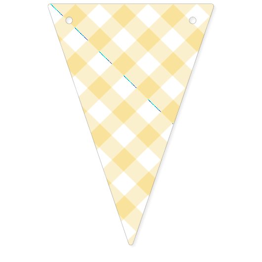 Retro Gingham Kanariegeel Vlaggetjes (Tweede vlag)