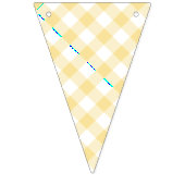 Retro Gingham Kanariegeel Vlaggetjes (Eerste vlag)