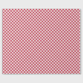 Retro Gingham Kersenrood Cadeaupapier (Vlak)