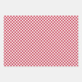 Retro Gingham Kersenrood Inpakpapier Vel (Voorkant)