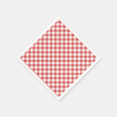 Retro Gingham Koraalrood Servet (Hoek)