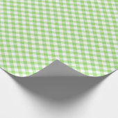 Retro Gingham Lente Groen Cadeaupapier (Hoek)