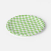 Retro Gingham Lente Groen Papieren Bordje (Gekanteld)