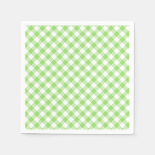 Retro Gingham Lente Groen Servet (Voorkant)