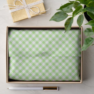 Retro Gingham Lentegroen Tissuepapier