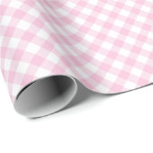 Retro Gingham Licht Roze Cadeaupapier (Rol Hoek)