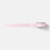 Retro Gingham Licht Roze Satijnen Lint (Voorkant)