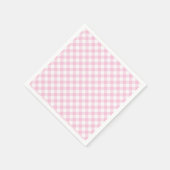 Retro Gingham Licht Roze Servet (Hoek)