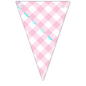 Retro Gingham Licht Roze Vlaggetjes (Derde vlag)