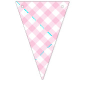 Retro Gingham Licht Roze Vlaggetjes (Tweede vlag)