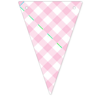 Retro Gingham Licht Roze Vlaggetjes