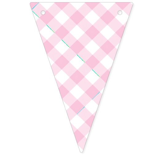 Retro Gingham Licht Roze Vlaggetjes (Eerste vlag)