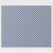 Retro Gingham Navyblauw Cadeaupapier (Vlak)