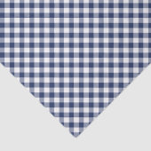 Retro Gingham Navyblauw Tissuepapier (Detail)