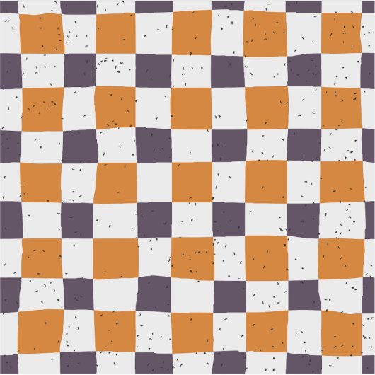  retro gingham Oranje Paarse plakboek Sticker (Voorkant)