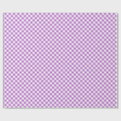 Retro Gingham Orchidee Paars Cadeaupapier (Vlak)