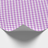 Retro Gingham Orchidee Paars Cadeaupapier (Hoek)