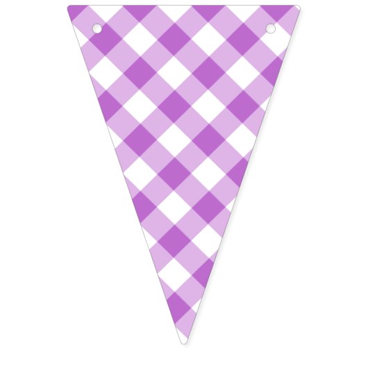 Retro Gingham Orchidee Paars Vlaggetjes (Eerste vlag)