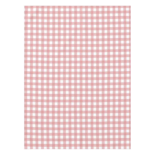 Retro Gingham Patroonroze en witte strepen Tafelkleed (Voorkant)