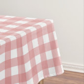 Retro Gingham Patroonroze en witte strepen Tafelkleed (Voorbeeld)