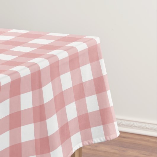 Retro Gingham Patroonroze en witte strepen Tafelkleed (Voorbeeld)