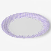 Retro-Gingham_Picnic_Blueberry_Check_Stylish_Decor Papieren Bordje (Gekanteld)