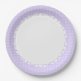 Retro-Gingham_Picnic_Blueberry_Check_Stylish_Decor Papieren Bordje