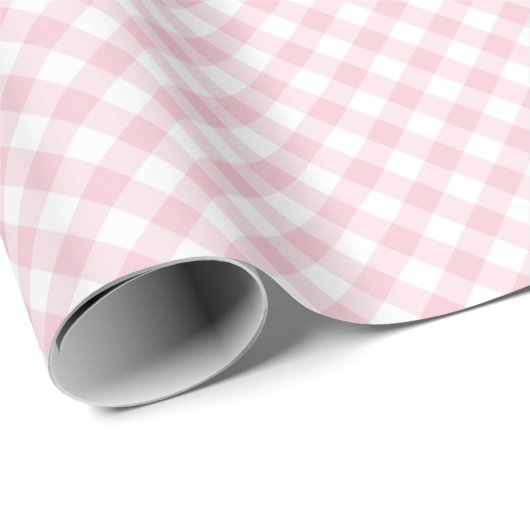 Retro Gingham Pink  Cadeaupapier (Rol Hoek)