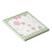 Retro Gingham Polka Dots en Daisies Notitieblok (Schuin)