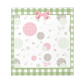 Retro Gingham Polka Dots en Daisies Notitieblok (Voorkant)
