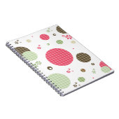 Retro Gingham Polka Dots en Daisies Notitieboek (Rechterzijde)