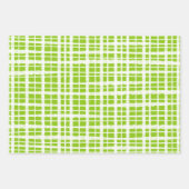Retro Gingham Pset Pattern Lime Green Inpakpapier Vel (Voorkant 3)