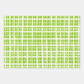 Retro Gingham Pset Pattern Lime Green Inpakpapier Vel (Voorkant)