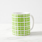 Retro Gingham Pset Pattern Lime Green Koffiemok (Voorkant rechts)