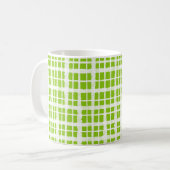 Retro Gingham Pset Pattern Lime Green Koffiemok (Voorkant links)