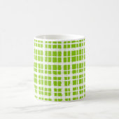 Retro Gingham Pset Pattern Lime Green Koffiemok (Center)
