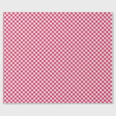 Retro Gingham Raspberry Cadeaupapier (Vlak)