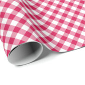 Retro Gingham Raspberry Cadeaupapier (Rol Hoek)