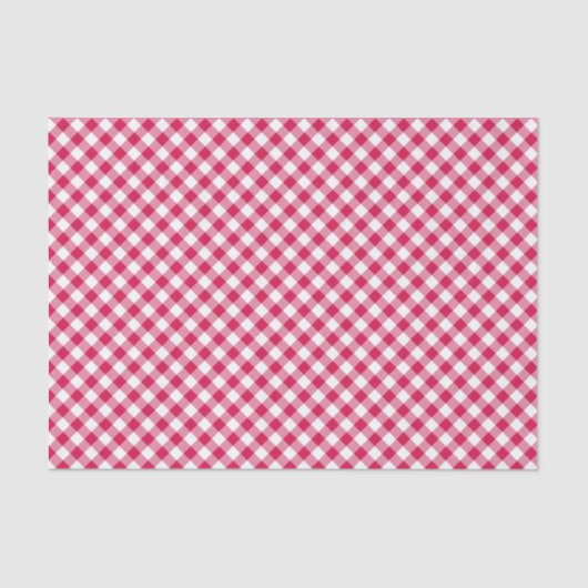 Retro Gingham Raspberry Tissuepapier (Voorkant)
