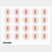 Retro Gingham Rood Ze staat op springen Dank je Ronde Sticker (Vel)