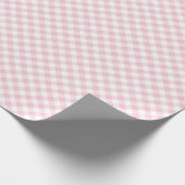 Retro Gingham Roze Cadeaupapier (Hoek)